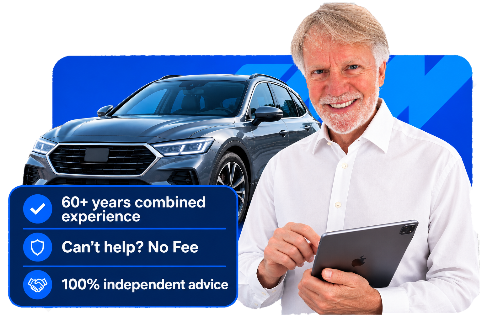 An independent adviser reviewing a vehicle on your behalf